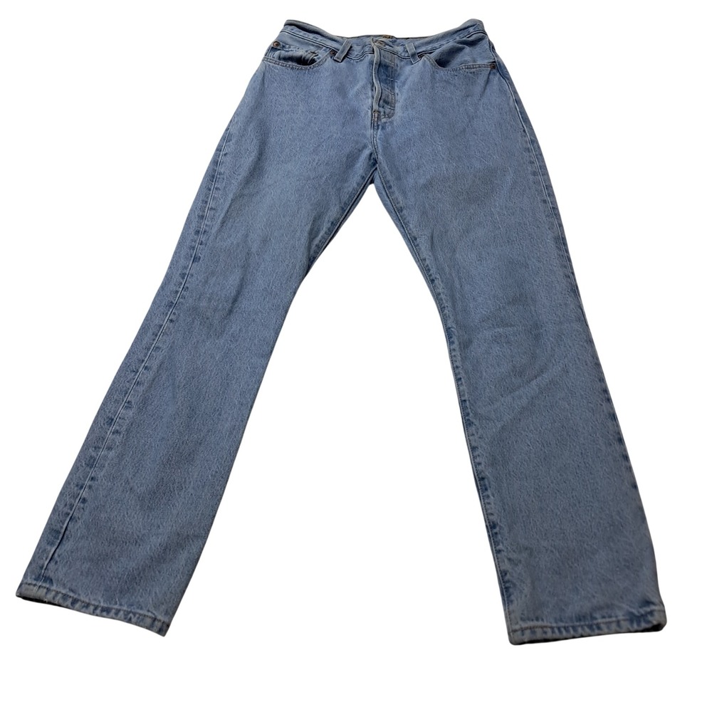 Levi's Premium Jeans Womens W28 L30 Light Blue 501 Original Straight Button Fly